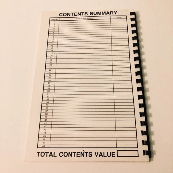 Vtg The Home Photo Inventory Record Book Log Insurance Ledger Bookkeeping - Picture 3 of 15